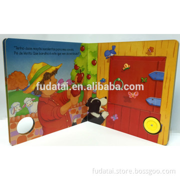FDT customized cheap and lovely kids educational board book with electronic sound module